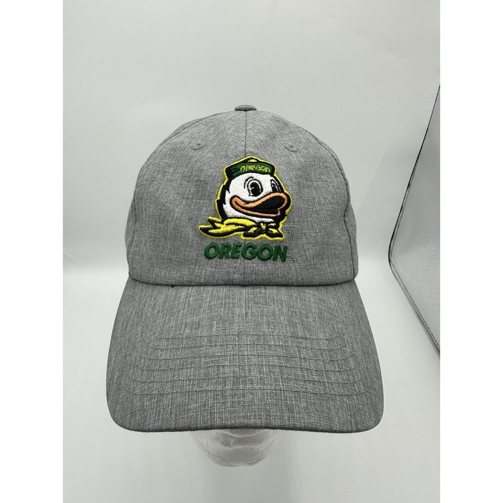 Vintage Oregon Ducks Hat Cap Gray Strapback University of Oregon NCAA Dad Hat